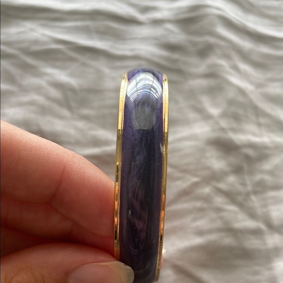 Elegant Gold and Purple‎ Bangle Bracelet - Picture 3 of 4
